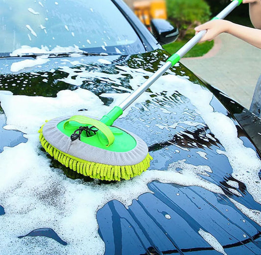 Microfiber Car Wash Mop – 2-in-1 Cleaning Brush with Retractable Handle