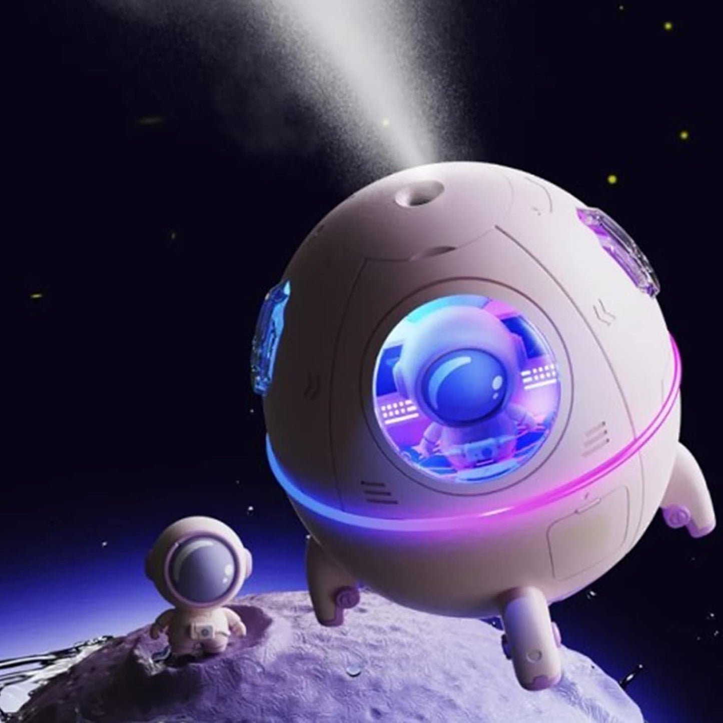 Astronaut Mini Air Humidifier with Night Light | Quiet Wireless Humidifier for Home & Office