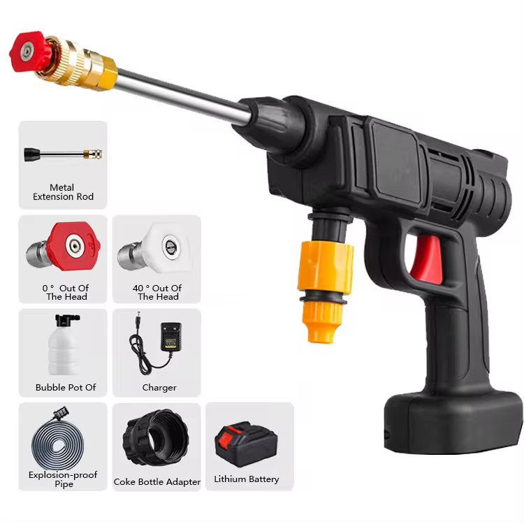 Portable High Pressure Washer Wireless – Lithium Battery Wireless Car Water Gun & Spray Cleaner Pump