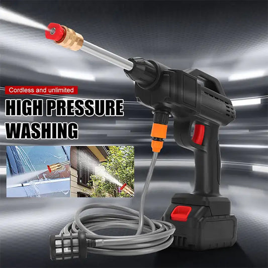 Portable High Pressure Washer Wireless – Lithium Battery Wireless Car Water Gun & Spray Cleaner Pump