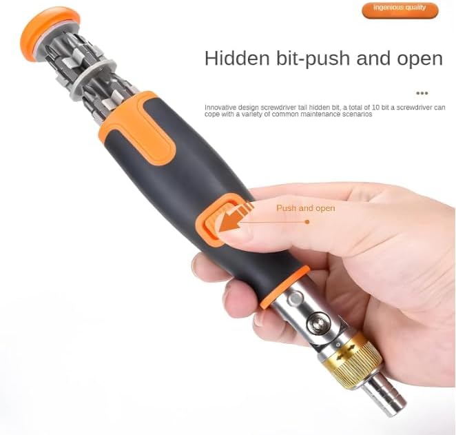 10-in-1 Multi-Angle Ratchet Screwdriver | 180° Adjustable Rotation | Professional Multi-Bit Screwdriver Tool