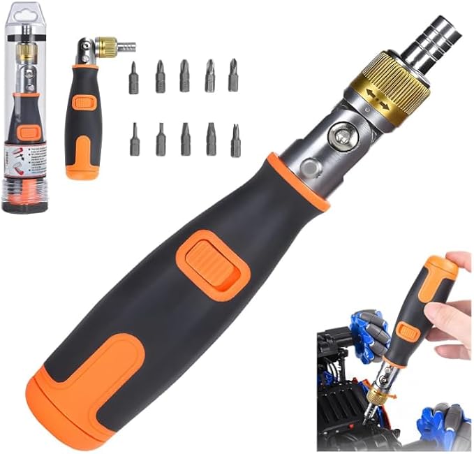 10-in-1 Multi-Angle Ratchet Screwdriver | 180° Adjustable Rotation | Professional Multi-Bit Screwdriver Tool