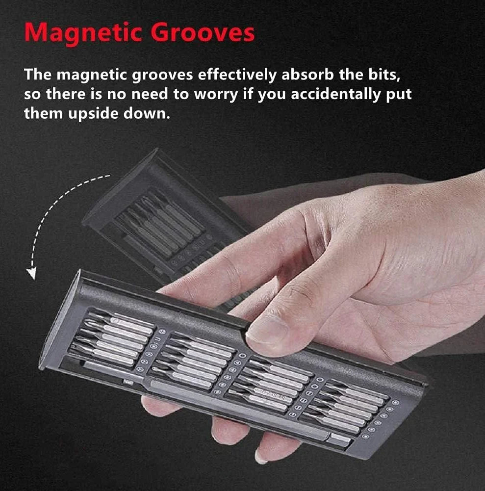 24-in-1 Magnetic Precision Screwdriver Set - Compact Tool Kit for DIY and Professional Repairs