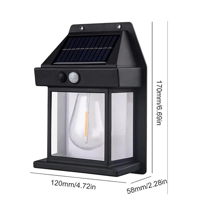 Solar Wall Lights Outdoor | Wireless Dawn-to-Dusk Porch Lantern | 3 Modes & Waterproof Exterior Lighting Fixture