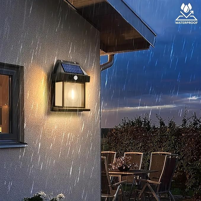 Solar Wall Lights Outdoor | Wireless Dawn-to-Dusk Porch Lantern | 3 Modes & Waterproof Exterior Lighting Fixture