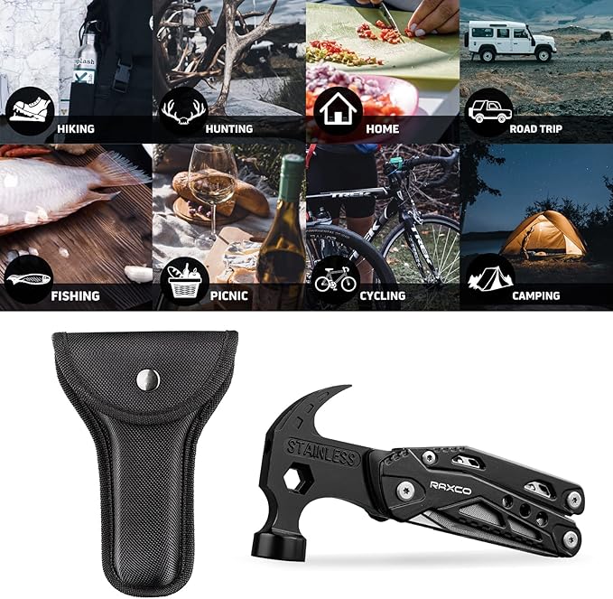 15-in-1 Multi-Tool Claw Hammer for Home, Camping & Emergency Use